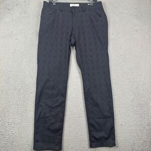 Brax Chuck Mens 35X32 Modern Fit Pants Khaki Charcoal Plaid Chino Flat Front EUC